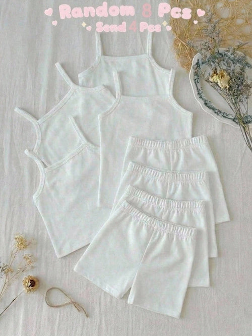 Young Gir Solid Color Camisole & Shorts Lingerie Set