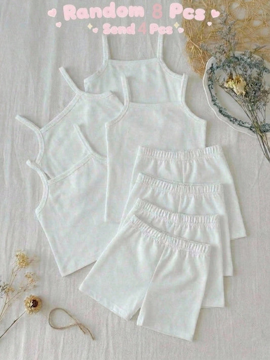 Young Gir Solid Color Camisole & Shorts Lingerie Set