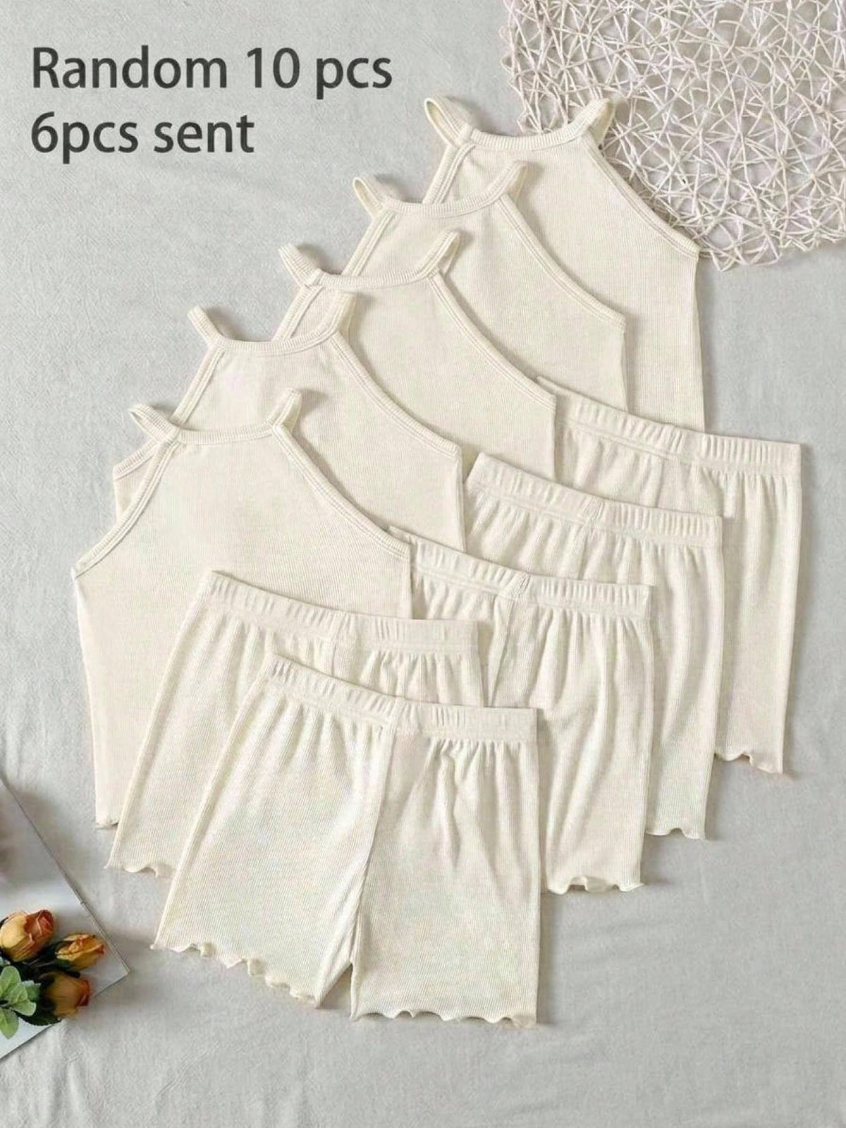 Young Gir Solid Color Camisole & Shorts Lingerie Set