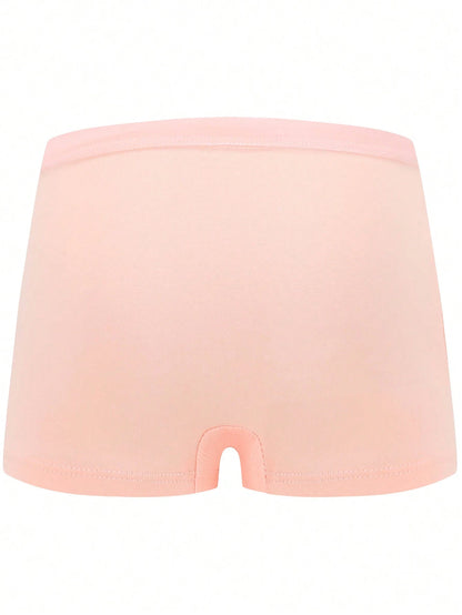 Young Girl 4pcs/Pack Soft & Comfortable Cartoon Printed Boxy Briefs