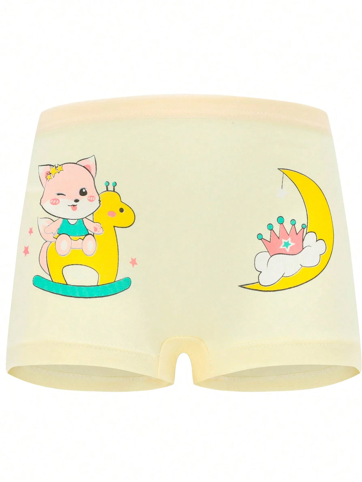 Young Girl 4pcs/Pack Soft & Comfortable Cartoon Printed Boxy Briefs