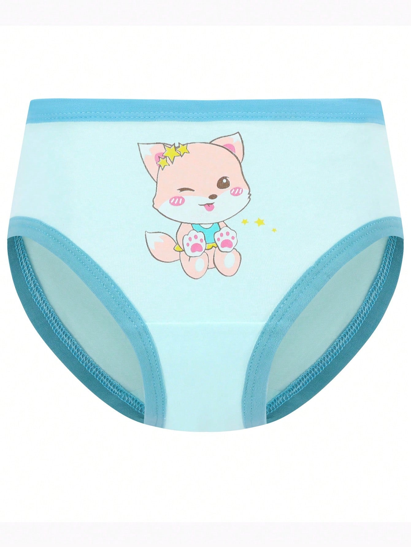 Young Girl 8pcs Soft Comfortable Cute Cartoon Pattern Casual Triangle Style Underwear