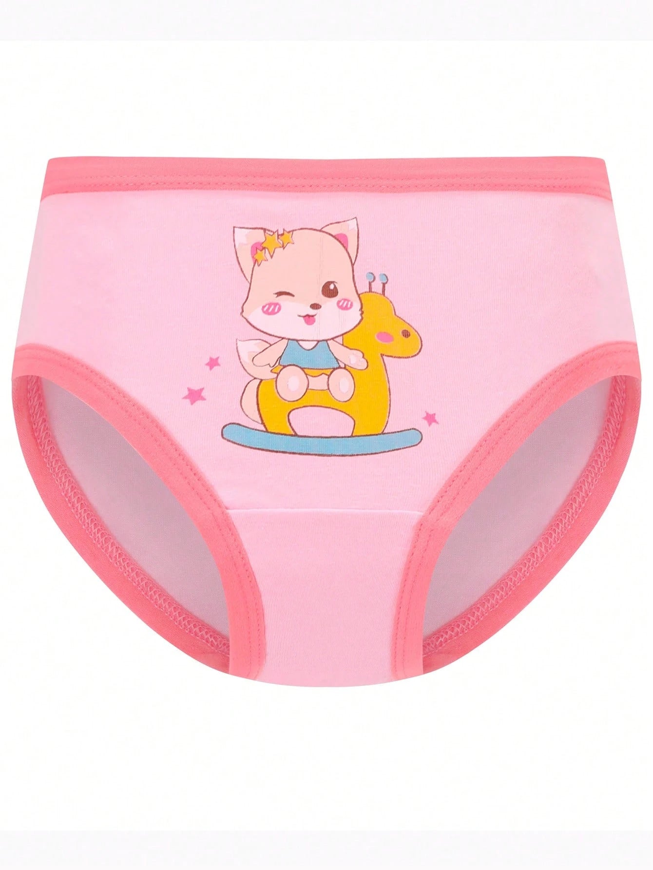 Young Girl 8pcs Soft Comfortable Cute Cartoon Pattern Casual Triangle Style Underwear