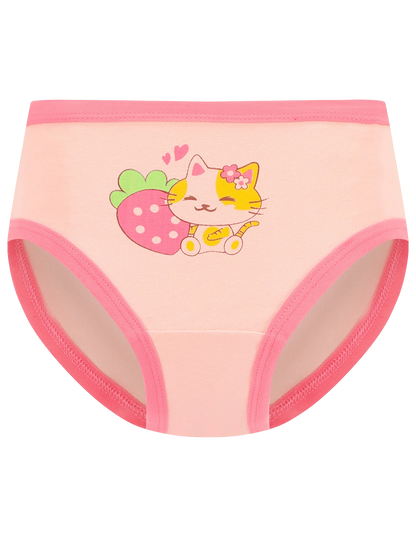 Young Girl 8pcs Soft Comfortable Cute Cartoon Pattern Casual Triangle Style Underwear