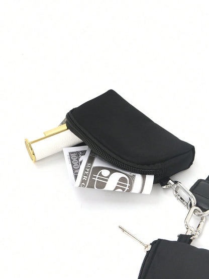 Zipper Dual Pocket Portable Keychain Wallet, Women's Pocket Wallet, Women's Wallet, Mini Wallet, Clutch, Coin Purse, Travel Wallet