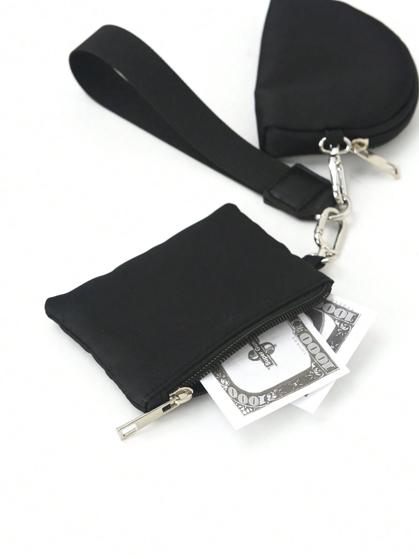 Zipper Dual Pocket Portable Keychain Wallet, Women's Pocket Wallet, Women's Wallet, Mini Wallet, Clutch, Coin Purse, Travel Wallet
