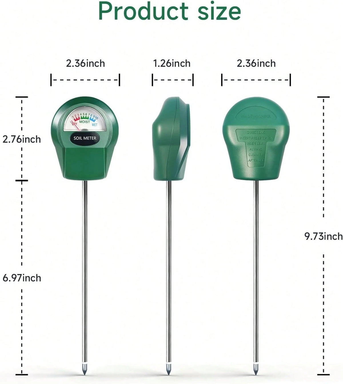 Zoiydals Soil Moisture Meter For Plants, Hygrometer Sensor Water Monitor, Plant Moisture Tester For Indoor Outdoor Garden, Potted Plants, Farm, Lawn