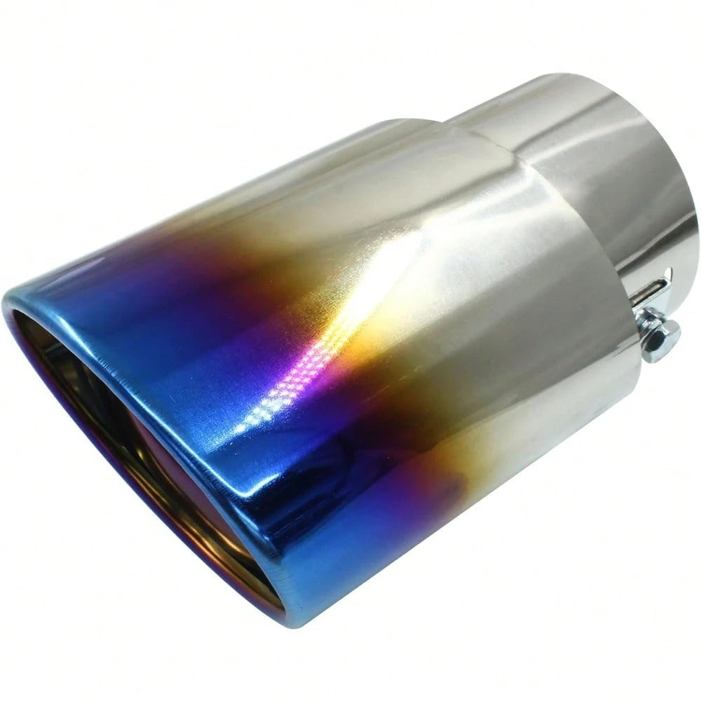 Zorfeter Car Exhaust Tip Stainless Steel, 2.5" To 3.3" Adjustable Car Decoration Chrome-Plated Finish Exhaust Tailpipe, Universal Car Exhaust Pipe Modification Tail Throat Tail Pipe(Black)