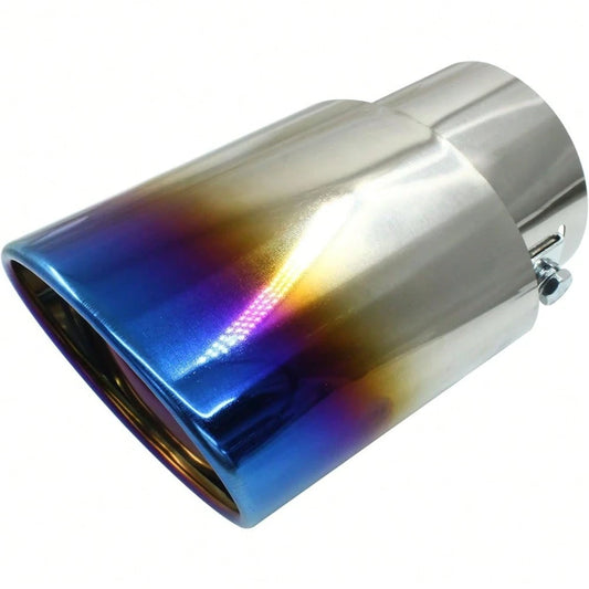 Zorfeter Car Exhaust Tip Stainless Steel, 2.5" To 3.3" Adjustable Car Decoration Chrome-Plated Finish Exhaust Tailpipe, Universal Car Exhaust Pipe Modification Tail Throat Tail Pipe(Black)