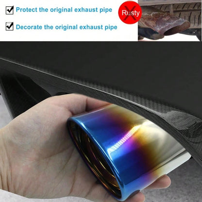 Zorfeter Car Exhaust Tip Stainless Steel, 2.5" To 3.3" Adjustable Car Decoration Chrome-Plated Finish Exhaust Tailpipe, Universal Car Exhaust Pipe Modification Tail Throat Tail Pipe(Black)