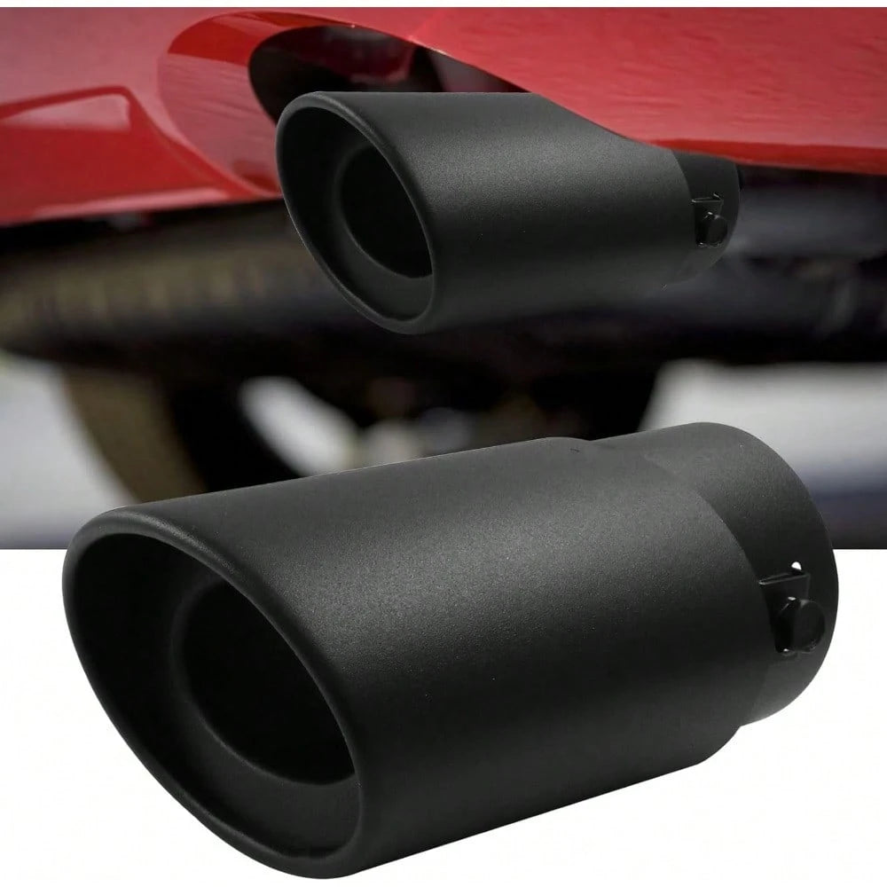 Zorfeter Car Exhaust Tip Stainless Steel, 2.5" To 3.3" Adjustable Car Decoration Chrome-Plated Finish Exhaust Tailpipe, Universal Car Exhaust Pipe Modification Tail Throat Tail Pipe(Black)